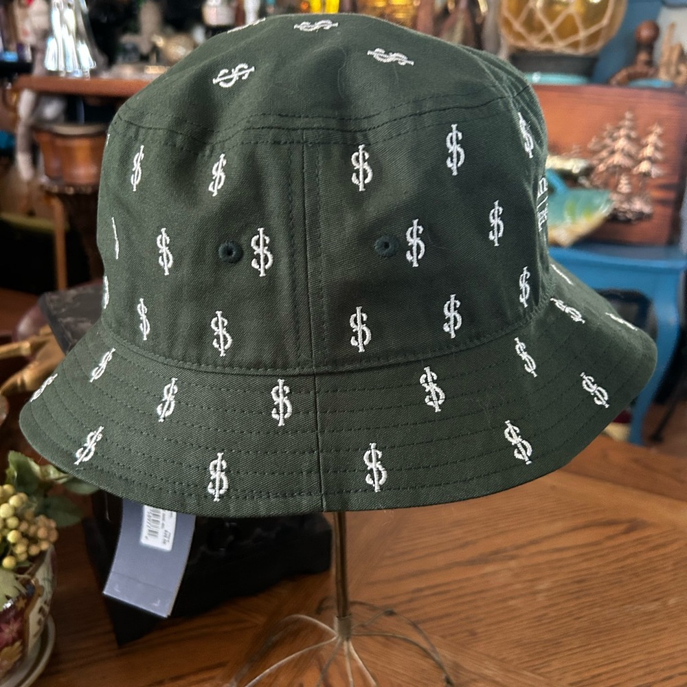 Vineyard Vines Hunter Green Bucket Hat w Dollar Signs - Picture 5 of 14